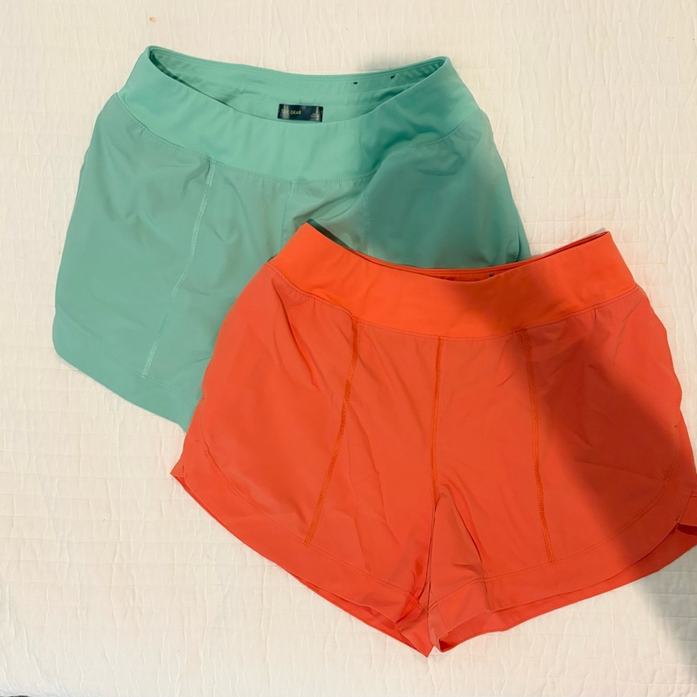 Women’s Tek Gear Athletic Shorts Green and Orange